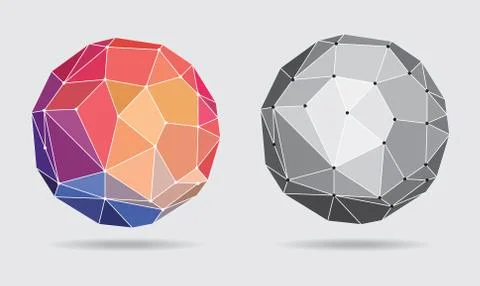 Abstract Colorful Connected Globe - Vector Illustration Stock Illustration