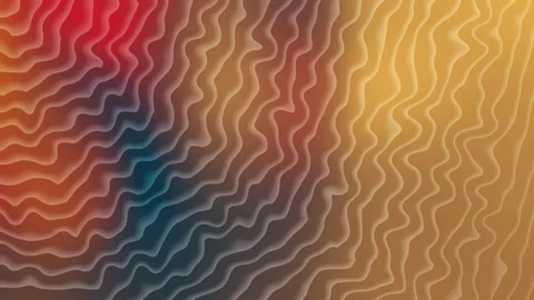 Abstract colorful contour wave patterns in warm tones for dynamic visual ba.. Stock Footage 312993691