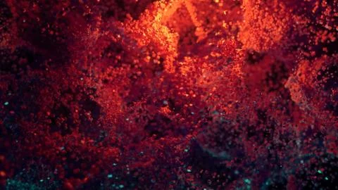 Abstract Colorful Cube Particles Background- 3D illustration Stock-Illustration