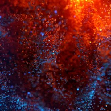 Abstract Colorful Cube Particles Background - 3D illustration Stock Illustration