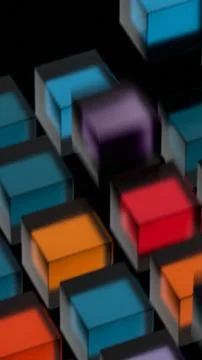 Abstract Colorful Cubes in a Geometric Pattern Illustrazione stock