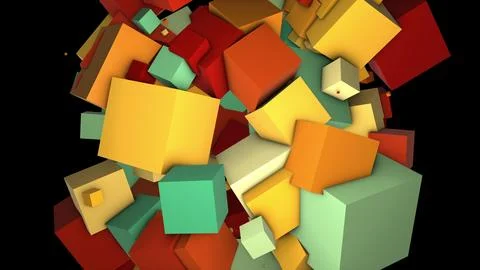 Abstract colorful cubes Stock Illustration