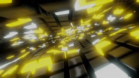 Abstract colorful cubes pattern with yellow and gray lights Stock Footage 148315946