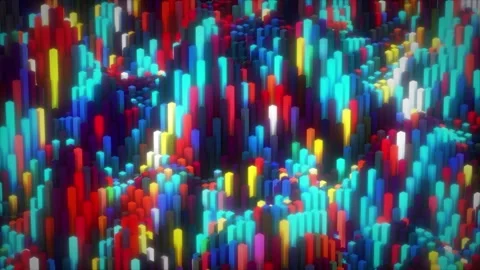 Abstract colorful cubic surface in random motion. Computer generated background Stock Footage 160113522