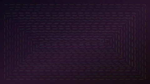 Abstract colorful dashed lines forming concentric rectangles on a dark purp.. Stock-Footage 340501352