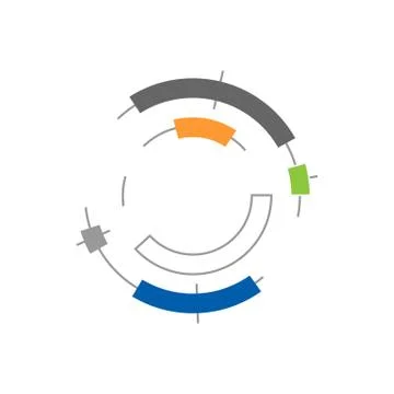 Abstract colorful design gate vector illustration isolated on white backgroun Stock Illustration