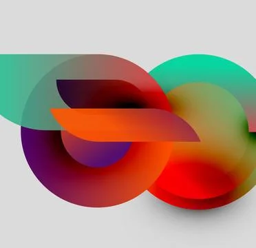 Abstract colorful design. Overlapping circles create infinity symbol. Gradient 스톡 일러스트