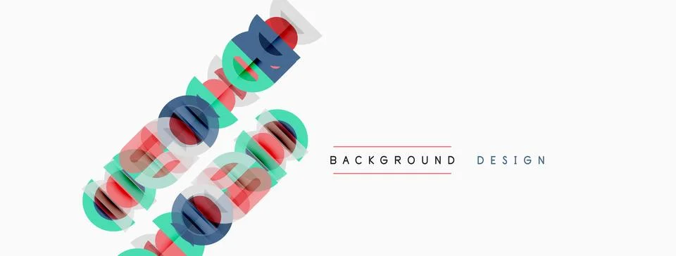 Abstract colorful design. Overlapping text elements create dynamic visual e.. Stock Illustration