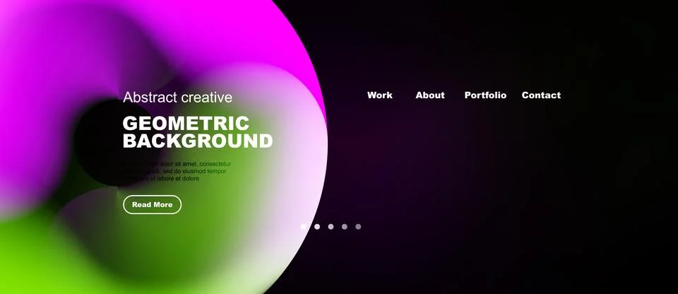 Abstract colorful design. Website header with navigation elements. Vibrant Stock Illustration