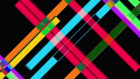 Abstract colorful diagonal lines in motion with black background and subtle.. Vídeos de archivo 342519683