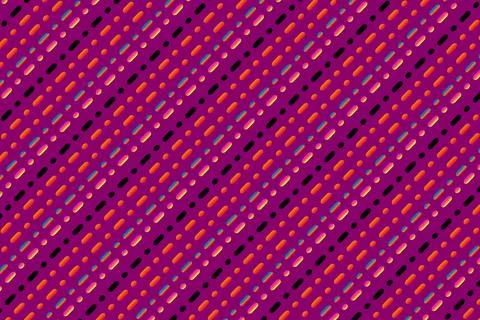 Abstract Colorful Diagonal Pattern Background With Neon Dots and Pill Shapes Stock Illustration