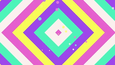 Abstract colorful diamond tunnel loop animation with pastel geometric shapes and Stock Footage 330207551