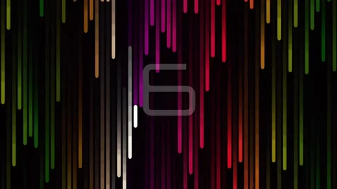 Abstract colorful digital background with flowing neon rainbow vertical lines Stock Footage 342203147