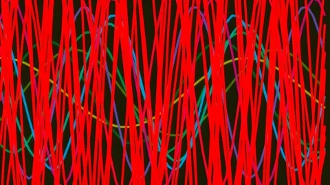 Abstract Colorful Digital Data Stream Flowing Lines Background for Technolo.. Stock Footage 342157950