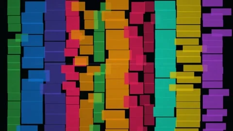 Abstract colorful digital data visualization with moving vertical bars on a 스톡 동영상 345755839