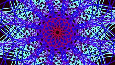 Abstract colorful digital kaleidoscope pattern background animation Stock Footage 341057505