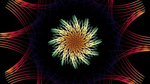 Abstract colorful digital kaleidoscopic loopable motion graphic background. F Stock Footage 101554712