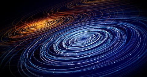 Abstract Colorful Digital Lines Flowing Slowly. Creative Background Animation. Stock Footage 120115593
