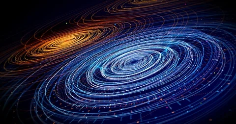 Abstract Colorful Digital Lines Flowing Slowly. Creative Background Animation. Stock Footage 120116967