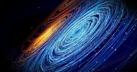 Abstract Colorful Digital Lines Flowing Slowly. Creative Background Animation. Stock Footage 120120699