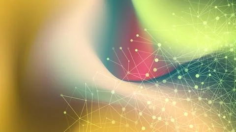 Abstract Colorful Digital Network Background Stock Illustration