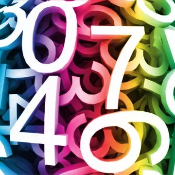 Abstract colorful digital numbers. Vector 스톡 일러스트