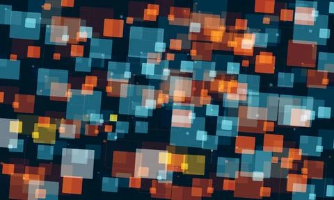 Abstract colorful digital technology square geometric background. digital 스톡 일러스트