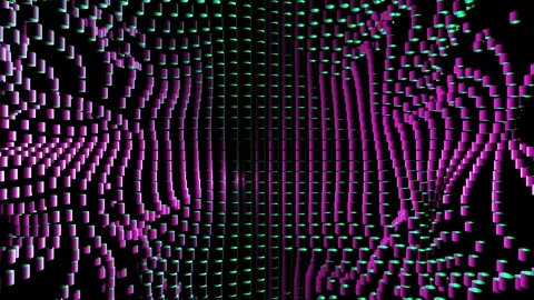 Abstract colorful digital waves formed by glowing particles Stock Footage 343906520