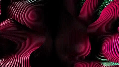 Abstract colorful digital waves formed by glowing particles Stock Footage 343906546