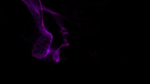 Abstract colorful digital waves formed by glowing particles Stock Footage 343906765