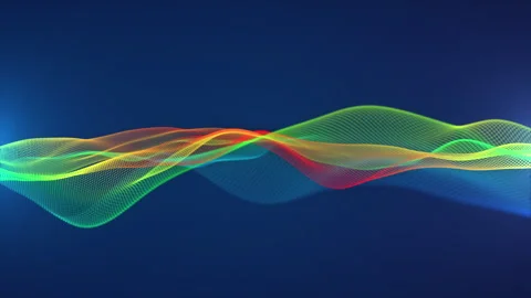 Abstract colorful digital waves with light reflections on blue background. Stock Footage 251730136
