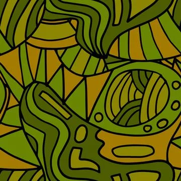 Abstract colorful doodle seamless pattern. Fantasy art background Stock Illustration