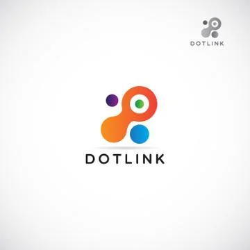 Abstract Colorful Dot Link Logo Sign Symbol Icon Stock Illustration