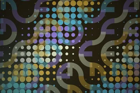 Abstract colorful dot pattern with flowing lines and stars Stock Photos