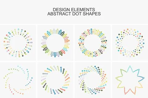 Abstract colorful dot shapes.Vector set of design elements and icons イラスト素材