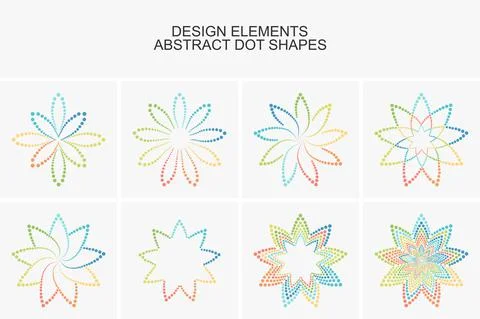 Abstract colorful dot shapes.Vector set of design elements and icons イラスト素材