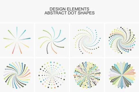Abstract colorful dot shapes.Vector set of design elements and icons イラスト素材