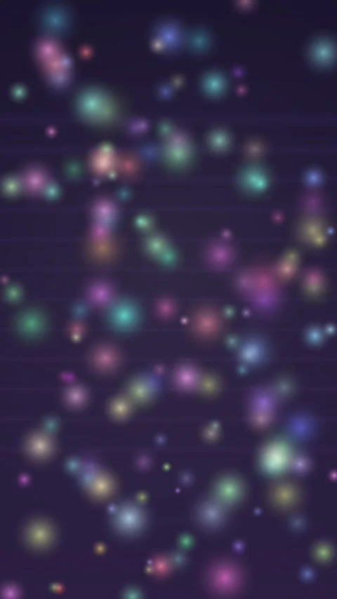 Abstract colorful dots gently drift across a dark background Stock Footage 327625702