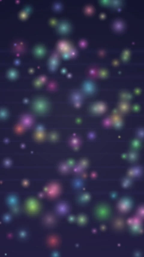 Abstract colorful dots gently drift across a dark background Stock Footage 327941553