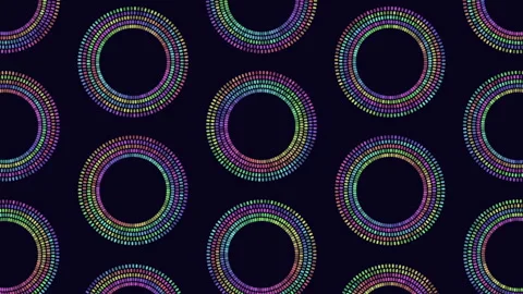 Abstract colorful dotted circles pattern background, seamless animated motion Vídeos de archivo 333782845
