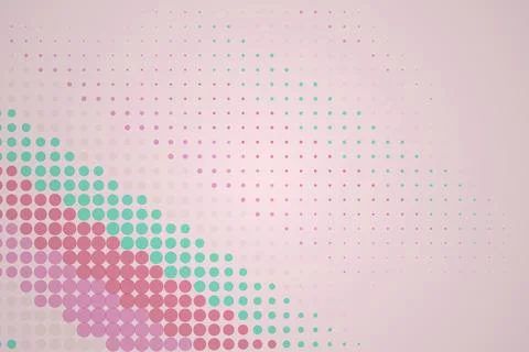 Abstract colorful dotted pattern on soft pink background Stock Photos