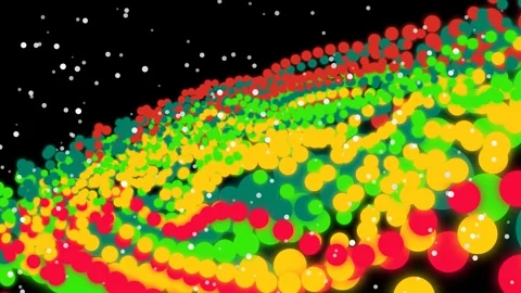 Abstract Colorful Dotted Wave Flow Loop Stock Footage 328557520