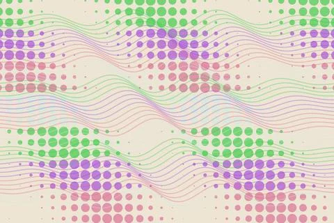 Abstract colorful dotted wave pattern with flowing lines Stock Photos