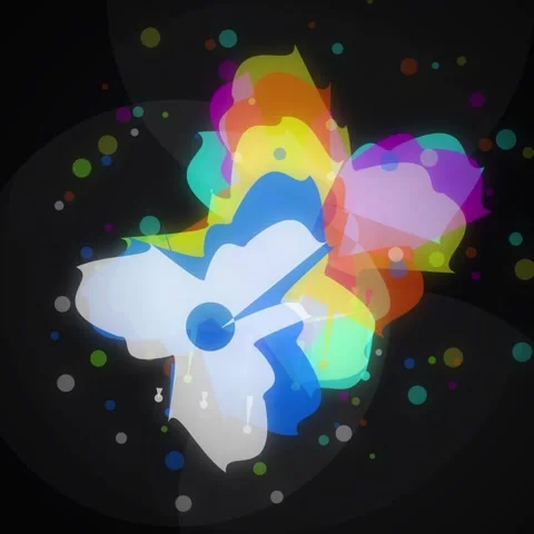 Abstract Colorful Drip Flower Bloom - Psychedelic Art Stock Footage 346282598