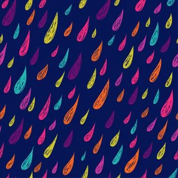 Abstract colorful drops seamless pattern. Rain pattern. Illustrazione stock