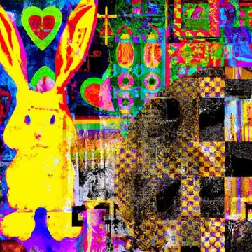 Abstract colorful Easter composition - contemporary Pop Art style Stock Illustration