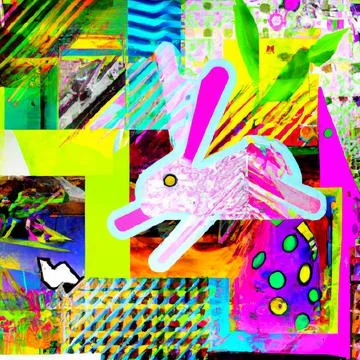 Abstract colorful Easter composition - contemporary Pop Art style Illustrazione stock