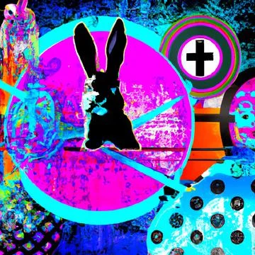 Abstract colorful Easter composition - contemporary Pop Art style Stock Illustration