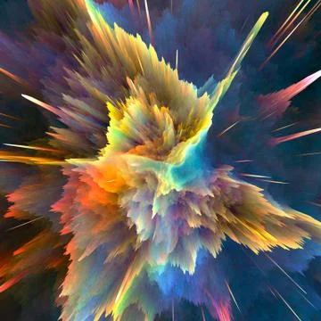 Abstract colorful explosion background. Closeup, hi-res illustration for your Stock Illustration
