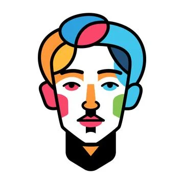 Abstract Colorful Face Stock Illustration